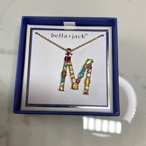 Beautiful Gemstone Necklace Letter M - New